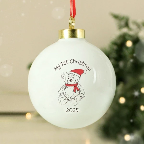 Personalised My 1st Xmas Teddy Bear Bauble 3 Personalised My 1st Xmas Teddy Bear Bauble