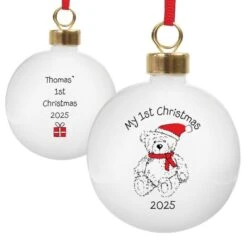 Personalised My 1st Xmas Teddy Bear Bauble 9 Personalised My 1st Xmas Teddy Bear Bauble -Personalise Store 4001573 3