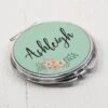 Personalised Green Floral Compact Mirror 2 Personalised Green Floral Compact Mirror -Personalise Store 4003688