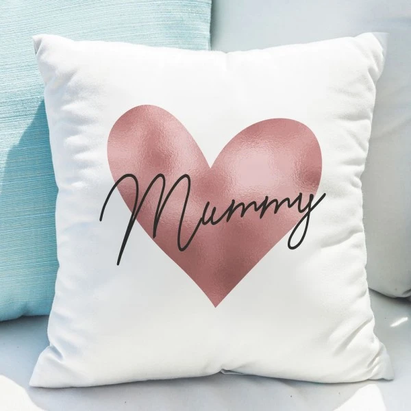 Personalised Name Only Rose Gold Heart Cushion 4 Personalised Name Only Rose Gold Heart Cushion - Image 2
