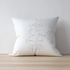 Personalised True Love Story White Cushion 7 Personalised True Love Story White Cushion -Personalise Store 4004454 2