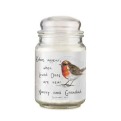 Personalised Robins Appear Large Scented Jar Candle -Personalise Store 4005073 4