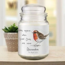 Personalised Robins Appear Large Scented Jar Candle -Personalise Store 4005073 6