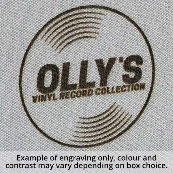 Personalised 12 Inch Record Storage Box - Green Leather Effect With Metal Trim - Record Laser Etched 7 Personalised 12 Inch Record Storage Box - Green Leather Effect With Metal Trim - Record Laser Etched - Image 5