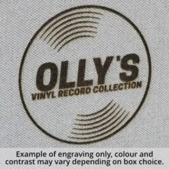 Personalised 12 Inch Record Storage Box - Yellow Leather Effect With Metal Trim - Record Laser Etched -Personalise Store all 12 inch record boxes laser 02 1 2 1 1