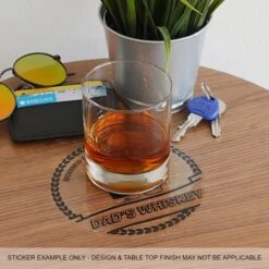 Tabblue Personalised Bluetooth Side Table With Surround Sound - White - Beer Sticker -Personalise Store bluetooth table whiskey sticker black 02 1 1 1 1 1 1 1 1 3 1 1 1