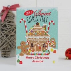 Personalised Gingerbread House Card -Personalise Store gc00516 4