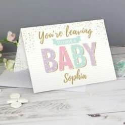 Personalised "You're Leaving To Have A Baby" Card -Personalise Store gc00536 2