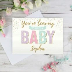 Personalised "You're Leaving To Have A Baby" Card -Personalise Store gc00536 4