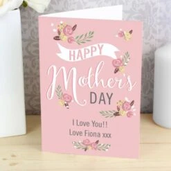 Personalised Floral Bouquet Mother's Day Card -Personalise Store gc00543 4