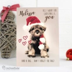 Personalised Rachael Hale "All I Want For Christmas" Puppy Card -Personalise Store gc00553 4