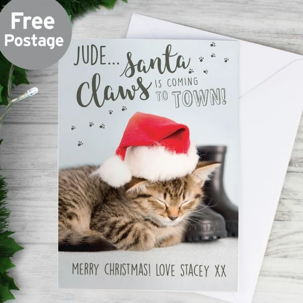 Personalised Rachael Hale Santa Claws Christmas Cat Card 3 Personalised Rachael Hale Santa Claws Christmas Cat Card