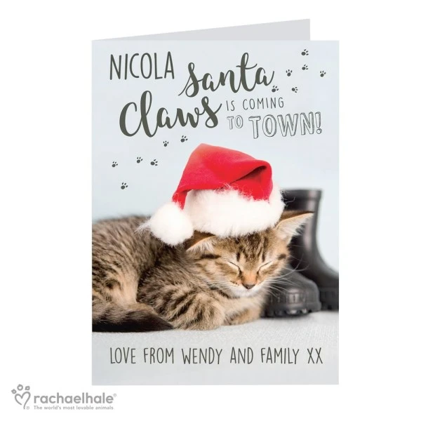 Personalised Rachael Hale Santa Claws Christmas Cat Card 4 Personalised Rachael Hale Santa Claws Christmas Cat Card - Image 2