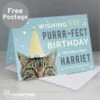 Personalised Rachael Hale Purr-fect Birthday Card -Personalise Store gc00574