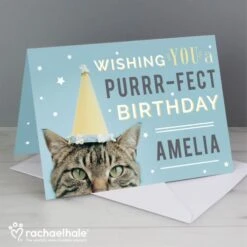 Personalised Rachael Hale Purr-fect Birthday Card -Personalise Store gc00574 4