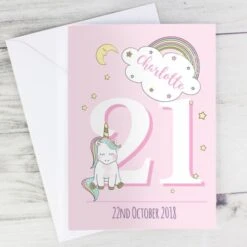 Personalised Baby Unicorn Birthday Age Card 15 Personalised Baby Unicorn Birthday Age Card -Personalise Store gc00575 3