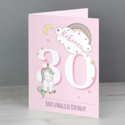 Personalised Baby Unicorn Birthday Age Card 16 Personalised Baby Unicorn Birthday Age Card -Personalise Store gc00575 4