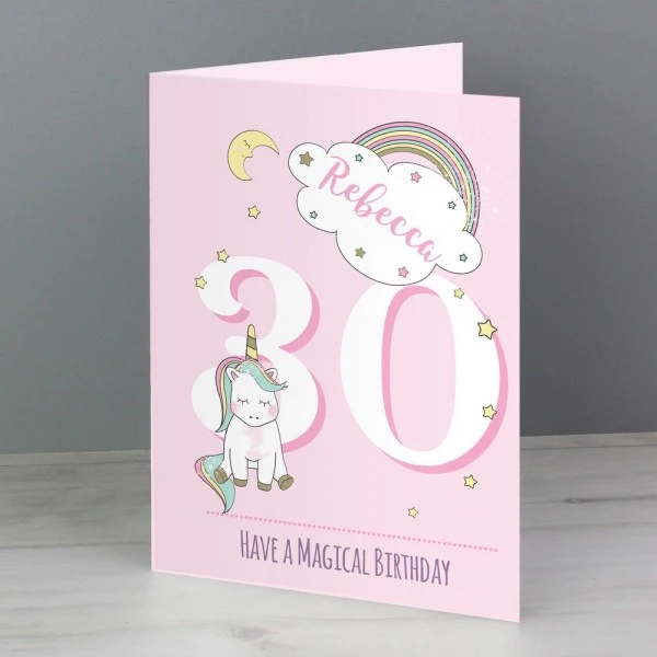 Personalised Baby Unicorn Birthday Age Card 7 Personalised Baby Unicorn Birthday Age Card - Image 5