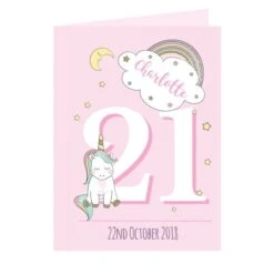 Personalised Baby Unicorn Birthday Age Card 17 Personalised Baby Unicorn Birthday Age Card -Personalise Store gc00575 5