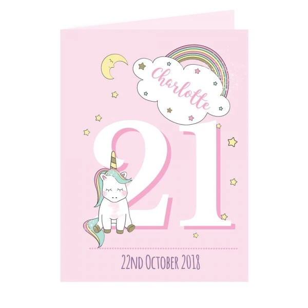 Personalised Baby Unicorn Birthday Age Card 8 Personalised Baby Unicorn Birthday Age Card - Image 6
