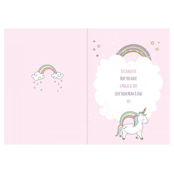 Personalised Baby Unicorn Birthday Age Card 10 Personalised Baby Unicorn Birthday Age Card - Image 8