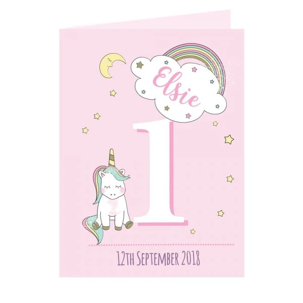 Personalised Baby Unicorn Birthday Age Card 11 Personalised Baby Unicorn Birthday Age Card - Image 9