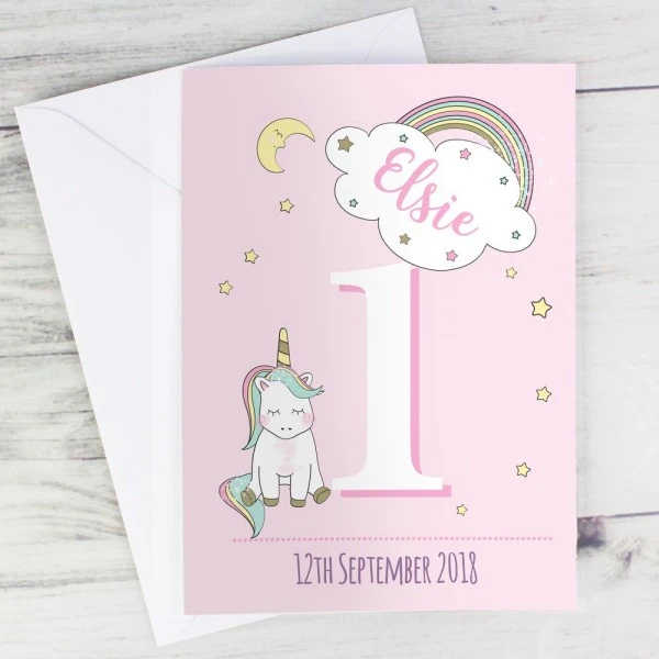 Personalised Baby Unicorn Birthday Age Card 12 Personalised Baby Unicorn Birthday Age Card - Image 10