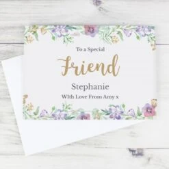 Personalised Gold Floral Watercolour Card 14 Personalised Gold Floral Watercolour Card -Personalise Store gc00590 5