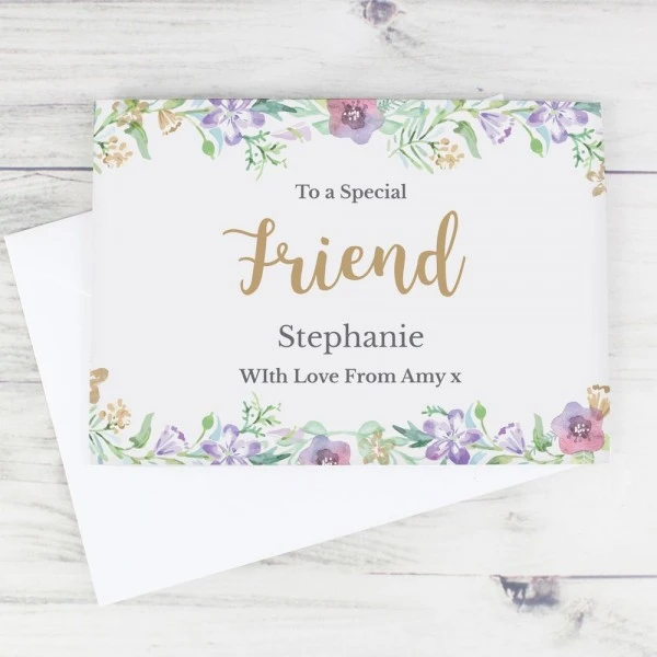 Personalised Gold Floral Watercolour Card 8 Personalised Gold Floral Watercolour Card - Image 6