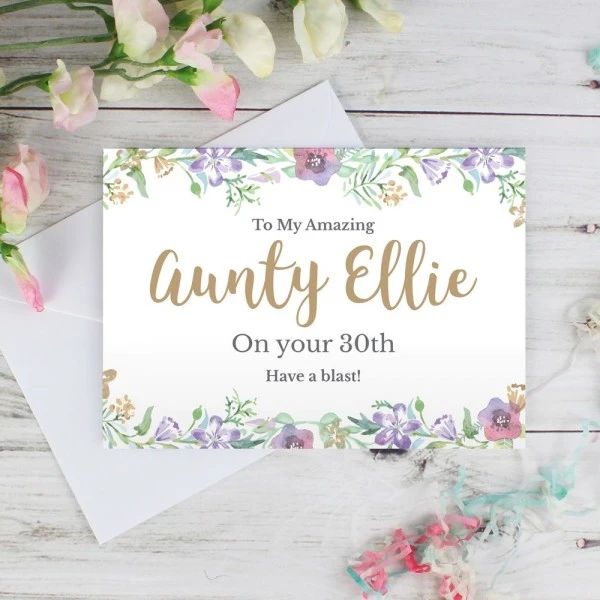 Personalised Gold Floral Watercolour Card 9 Personalised Gold Floral Watercolour Card - Image 7