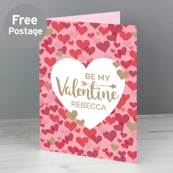 Personalised Valentine's Day Confetti Hearts Card 3 Personalised Valentine's Day Confetti Hearts Card