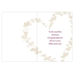 Personalised Mr & Mrs Confetti Hearts Wedding Card -Personalise Store gc00624 4