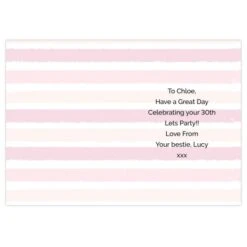 Personalised Gold And Pink Stripe Birthday Card -Personalise Store gc00629 3