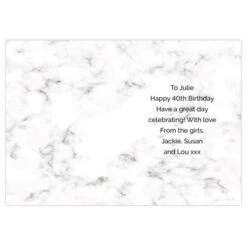 Personalised Marble And Rose Gold Birthday Card 10 Personalised Marble And Rose Gold Birthday Card -Personalise Store gc00630 3