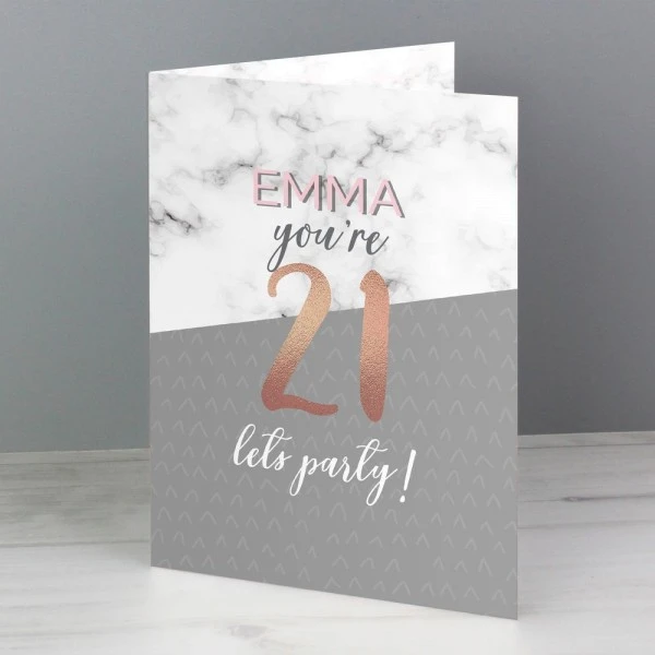 Personalised Marble And Rose Gold Birthday Card 7 Personalised Marble And Rose Gold Birthday Card - Image 5