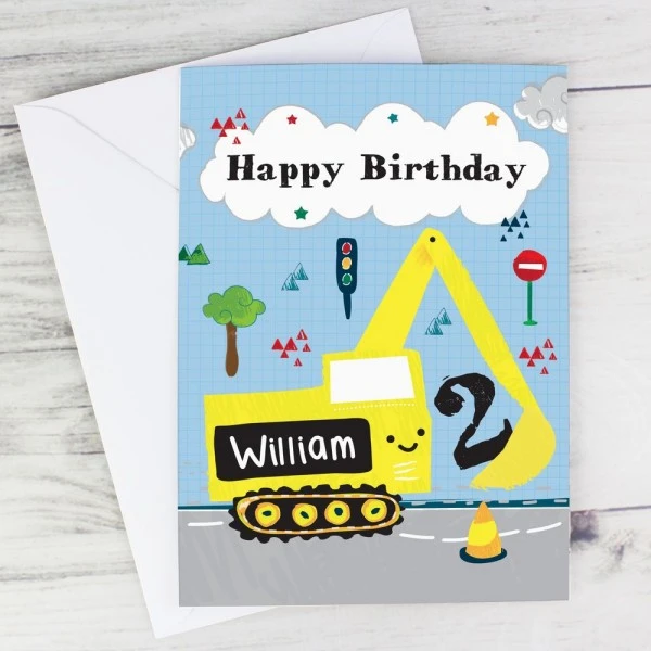 Personalised Digger Birthday Card 6 Personalised Digger Birthday Card - Image 4