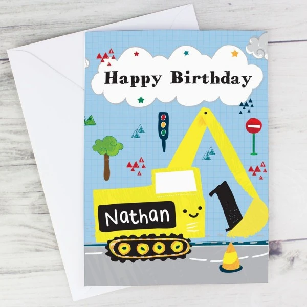 Personalised Digger Birthday Card 8 Personalised Digger Birthday Card - Image 6