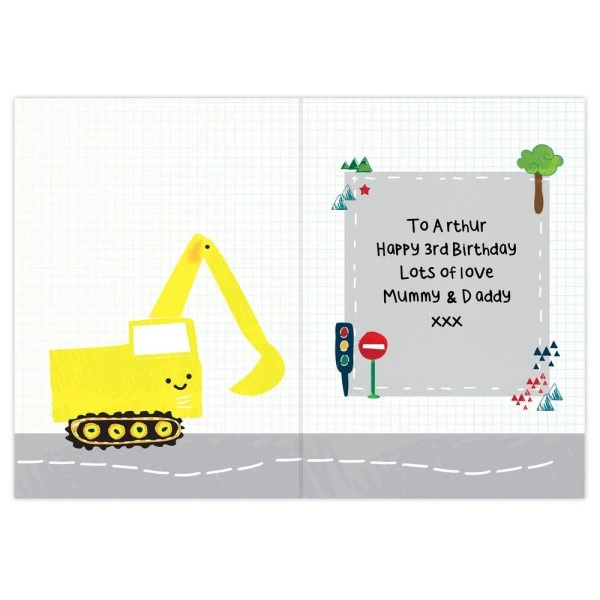 Personalised Digger Birthday Card 9 Personalised Digger Birthday Card - Image 7
