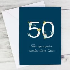 Personalised Floral Age Birthday Card -Personalise Store gc00655 3