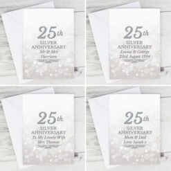 Personalised 25th Silver Anniversary Card -Personalise Store gc00658 3