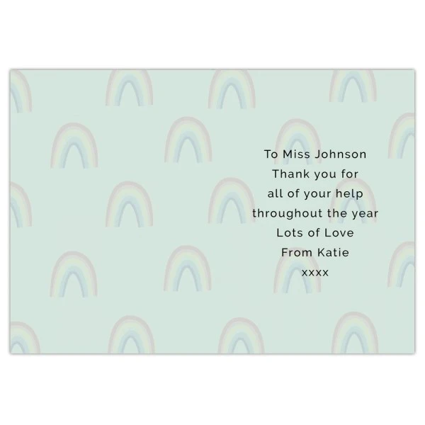Personalised Rainbow Thank You Card 5 Personalised Rainbow Thank You Card - Image 3