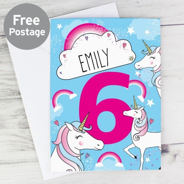 Personalised Unicorn Birthday Card 3 Personalised Unicorn Birthday Card