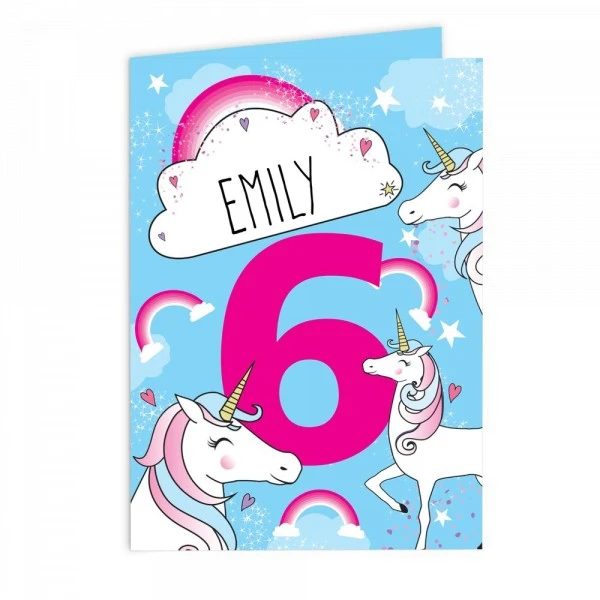 Personalised Unicorn Birthday Card 4 Personalised Unicorn Birthday Card - Image 2
