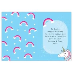 Personalised Unicorn Birthday Card 9 Personalised Unicorn Birthday Card -Personalise Store gc00682 2