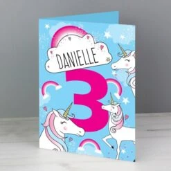 Personalised Unicorn Birthday Card 10 Personalised Unicorn Birthday Card -Personalise Store gc00682 3