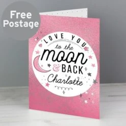 Personalised To The Moon & Back Pink Card 9 Personalised To The Moon & Back Pink Card -Personalise Store gc00685 2