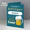 Personalised Happy Birthday Beer Card -Personalise Store gc00712
