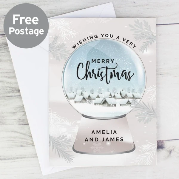 Personalised Christmas Snow Globe Card 3 Personalised Christmas Snow Globe Card