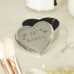 16th Butterflies Heart Trinket Box