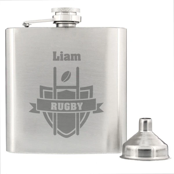 Personalised Rugby Hip Flask 5 Personalised Rugby Hip Flask - Image 3